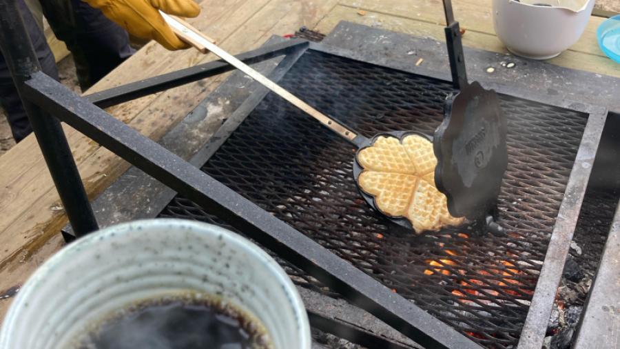 våffla med kaffe